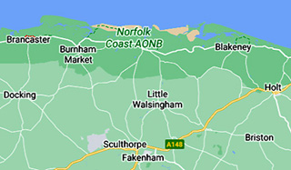 map showing location of Brancaster