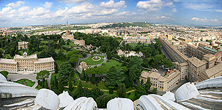 View of the Vatican Gardens and Museum